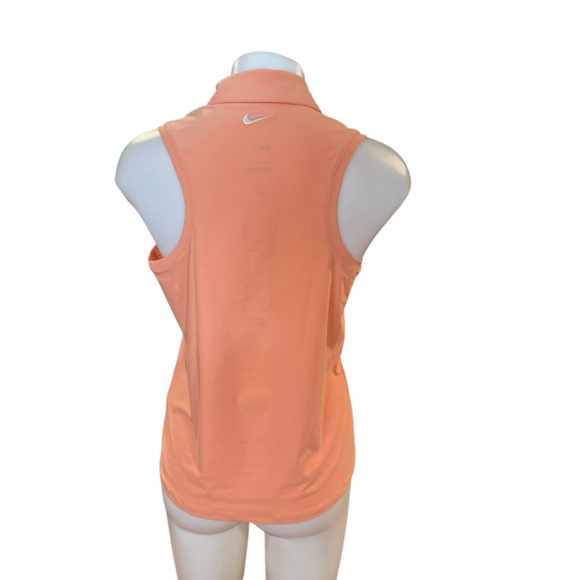 Women's Nike Peach Sleeveless Golf Polo Tank Top L - Picture 2 of 3